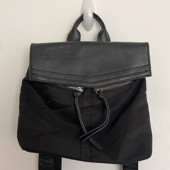 New York Trigger Nylon/Leather Mini Backpack Black main image 5